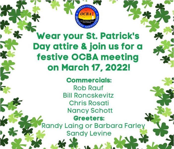 Ocean County Business Association St. Patrick's Day Celebration Flyer