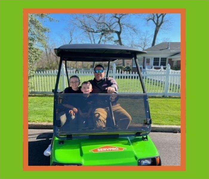 SERVPRO of Toms River Golf Cart with Pat & kids cruising around Cranmoor Manor, Toms River